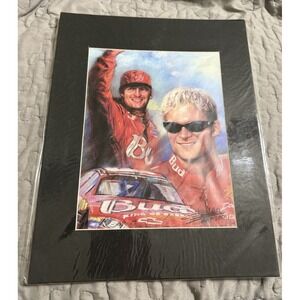 Dale Earnhardt Jr #8 Matted Print Budweiser Racing Nascar Wang Haiyan